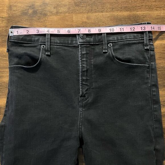 Abercrombie Fitch Women’s 28 x 26 Jeans Simone High Rise Ankle Flare Crop Black - Picture 7 of 10